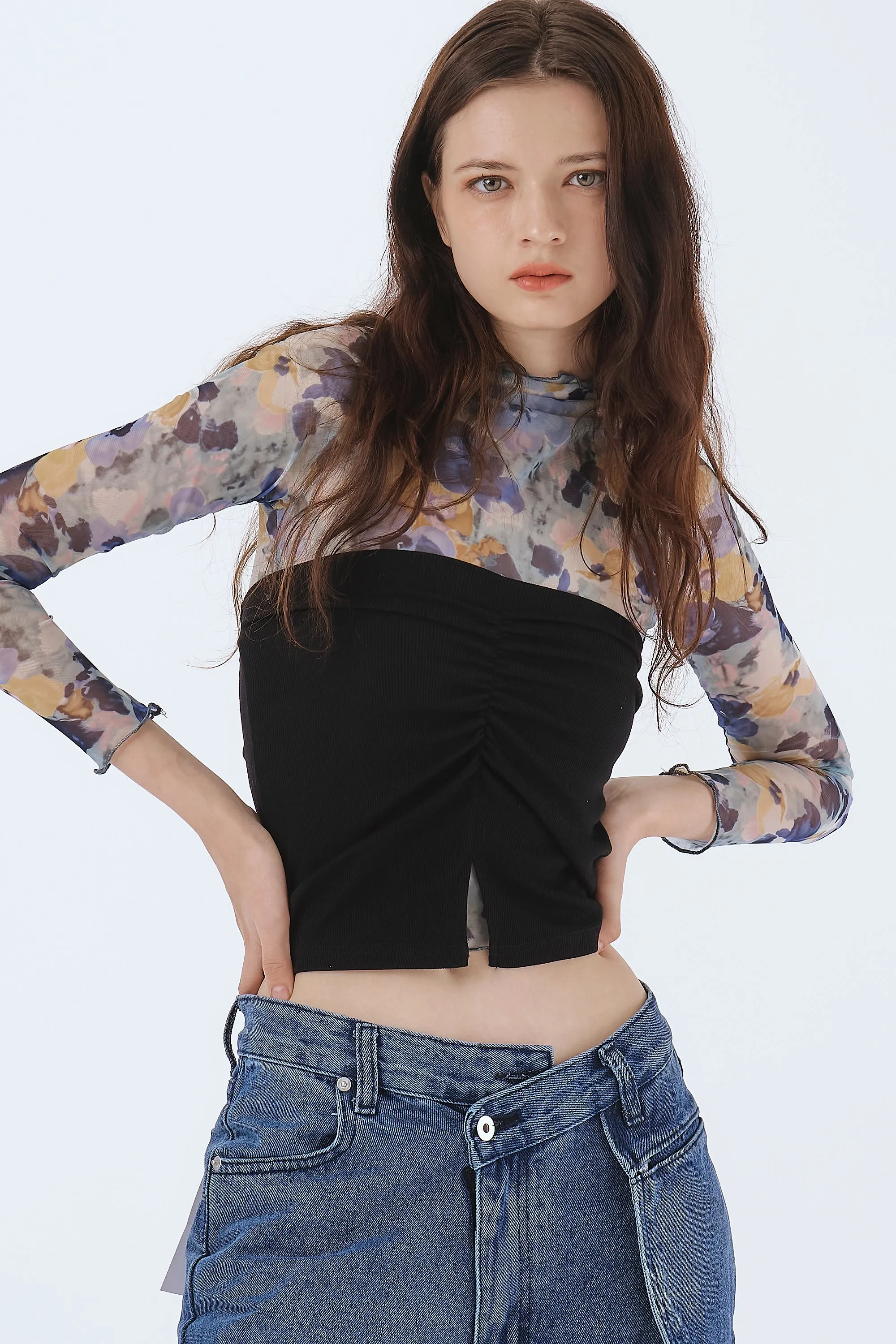 Camila Floral Mesh Top sold by storets product image thumbnail 3