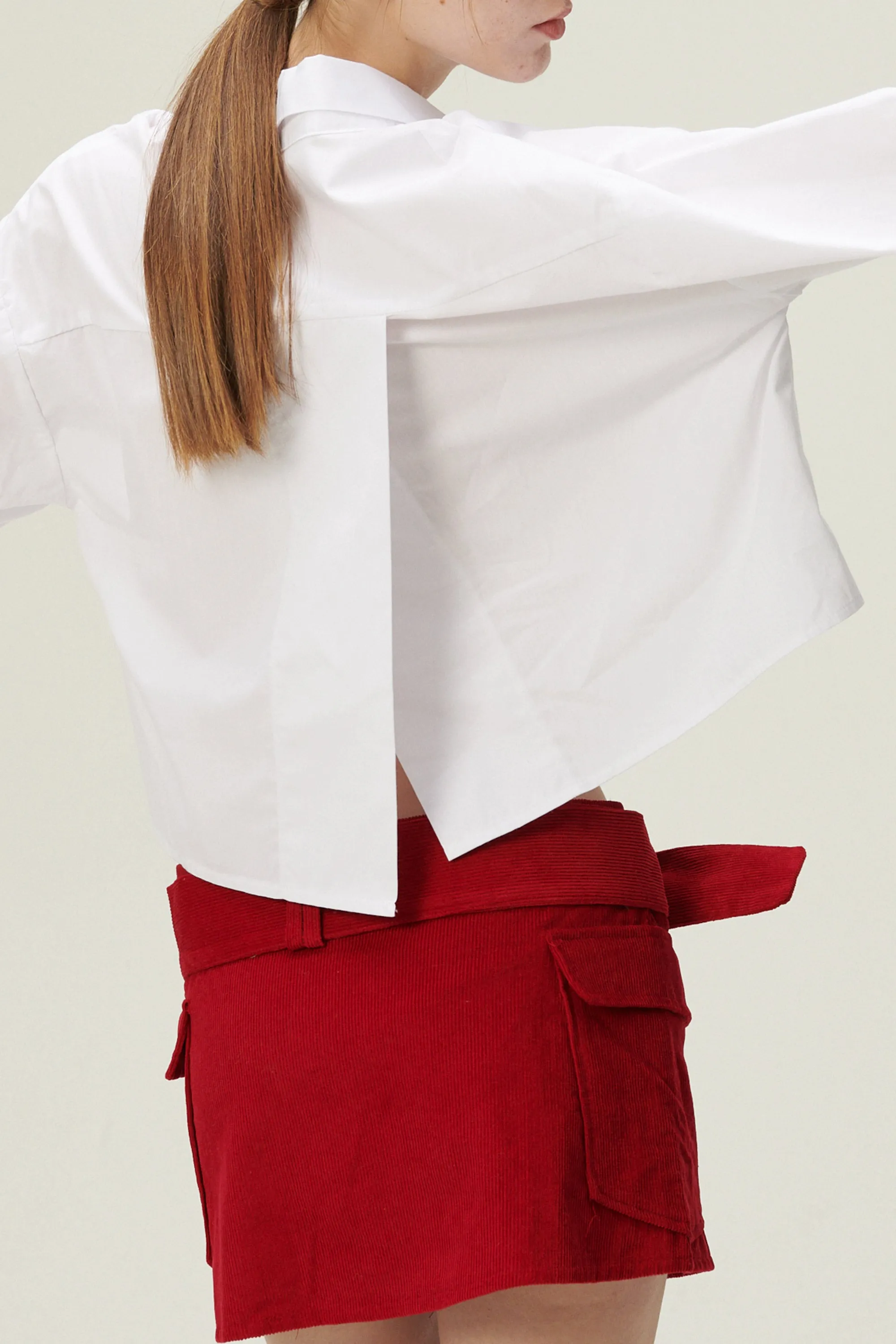 Lucy Open Back Crop Shirt sold by storets product image thumbnail 3