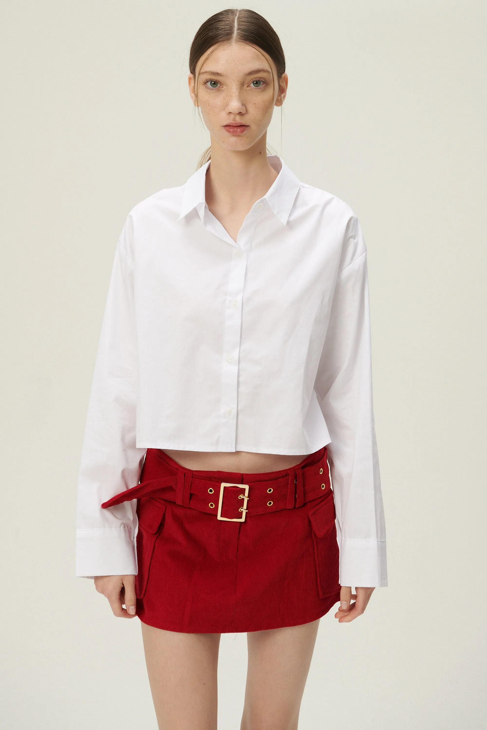 Lucy Open Back Crop Shirt sold by storets product image thumbnail 4