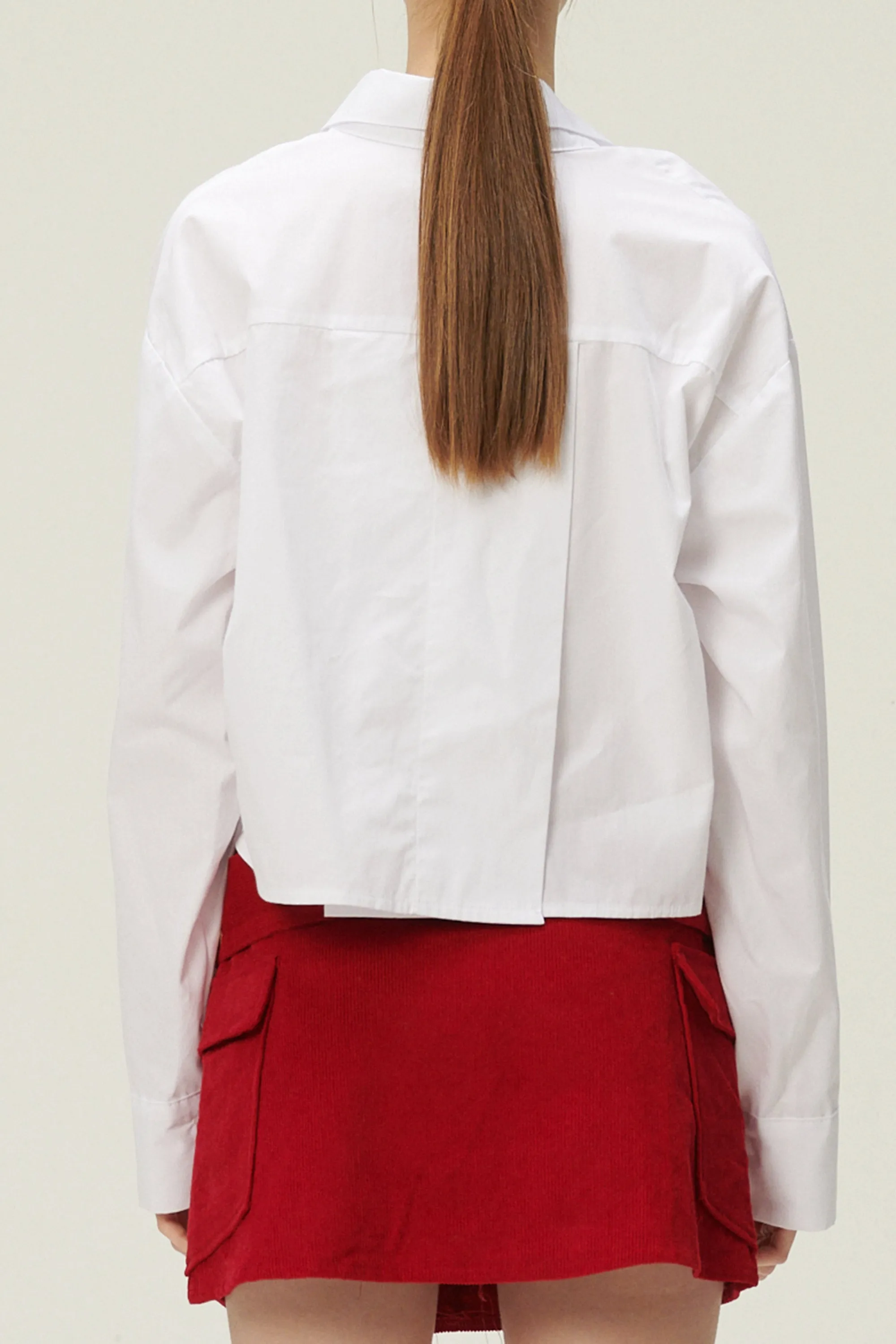 Lucy Open Back Crop Shirt sold by storets product image thumbnail 5
