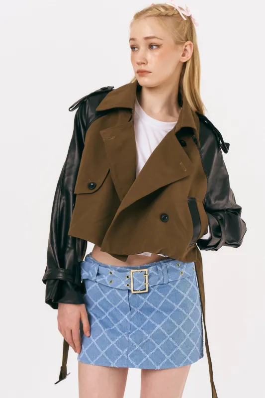Luna Cropped Trench Jacket sold by storets