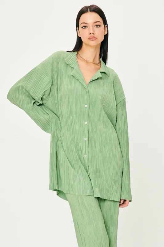 Maria Oversized Plisse Shirt sold by storets