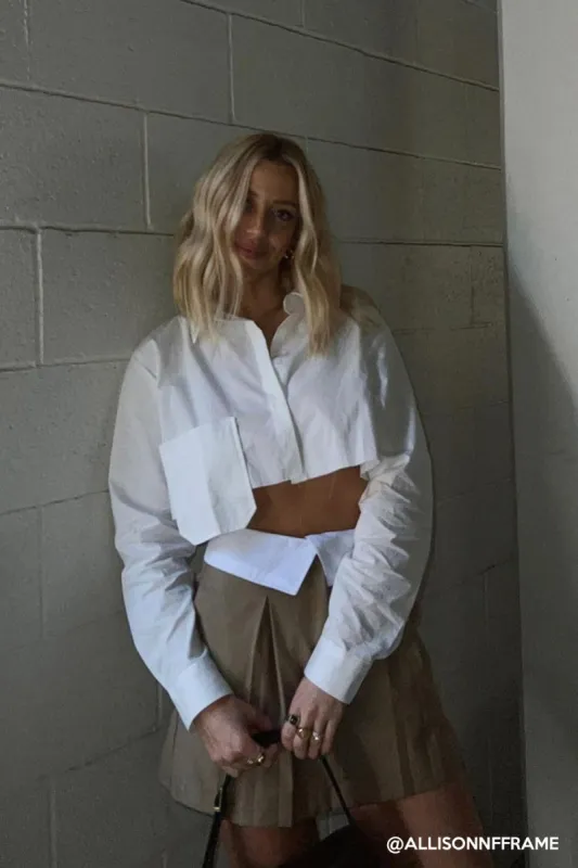 Taylor Cropped Shirt sold by storets