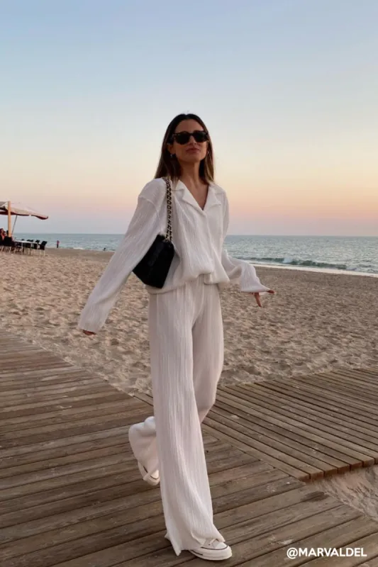 Maria Oversized Plisse Shirt sold by storets