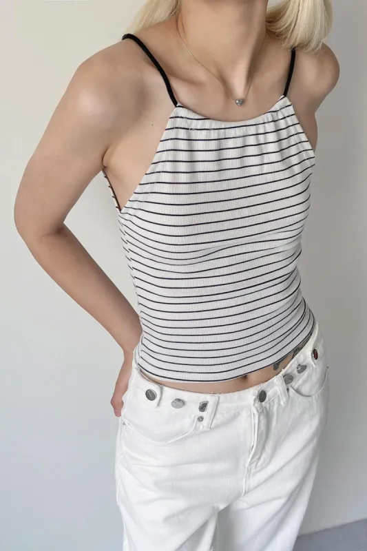 Maya Striped Halter Top sold by storets