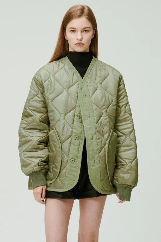 Laura Boyfriend Quilted Coat sold by storets