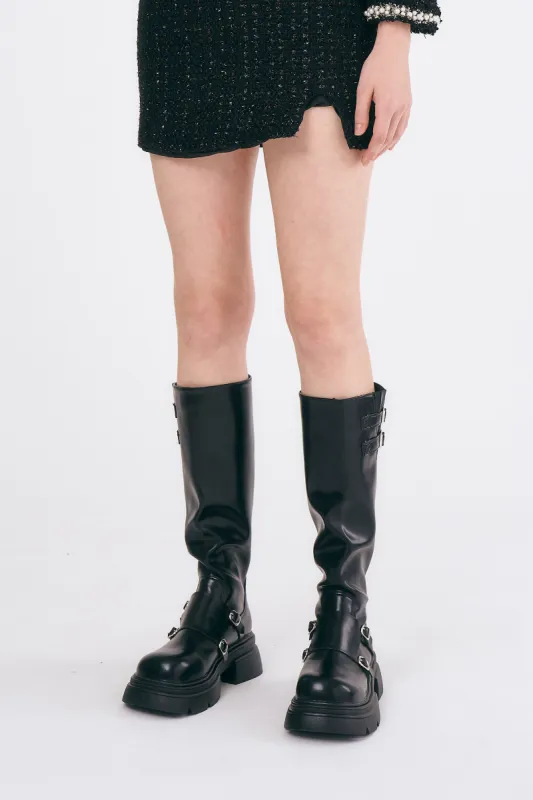 Belted Kneehigh Boots sold by storets