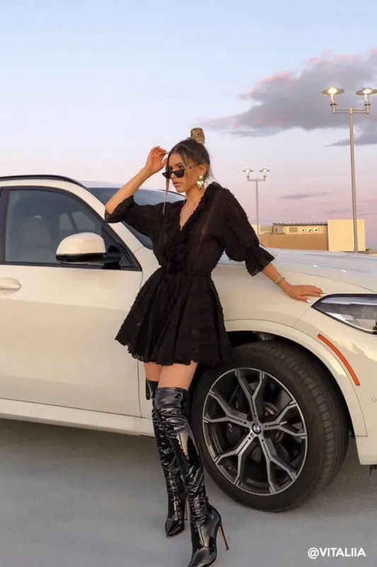 Layla Textured Sheer Ruffle Romper sold by storets