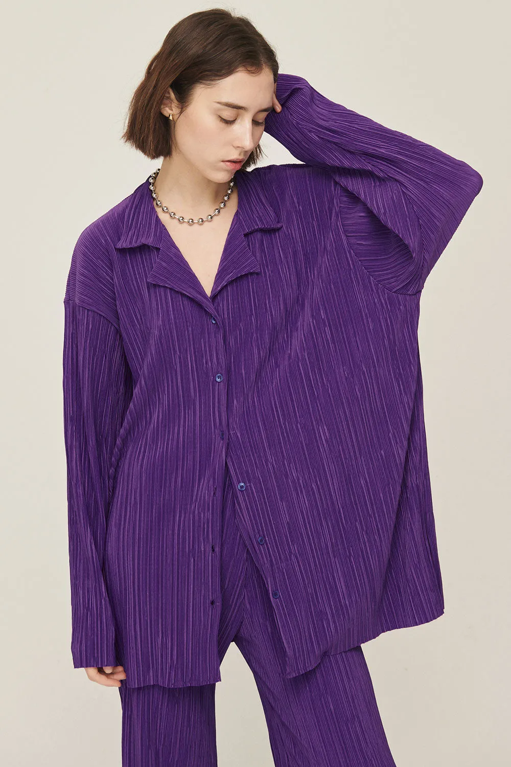 Maria Oversized Plisse Shirt sold by storets product image thumbnail 4