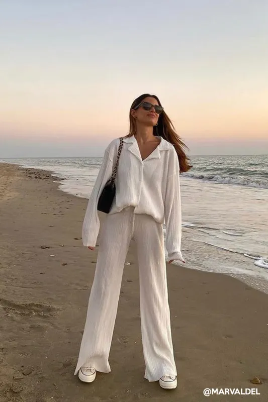 Maria Oversized Plisse Shirt sold by storets