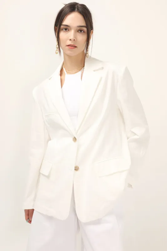 Aya Linen Oversized Blazer sold by storets