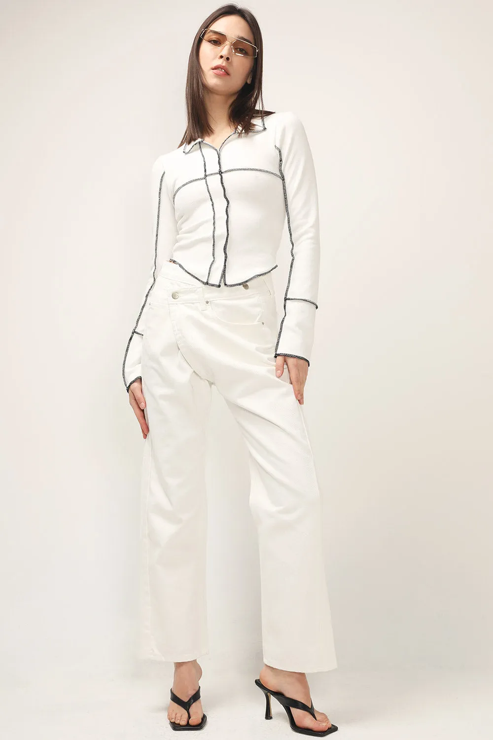 Rory Contrast Stitch Top sold by storets product image thumbnail 3