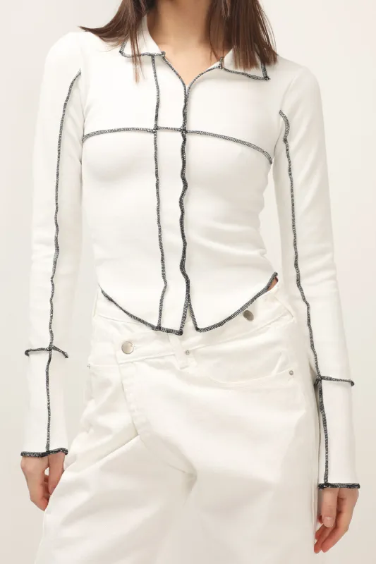 Rory Contrast Stitch Top sold by storets