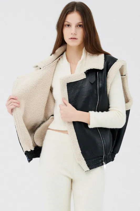 Arya Faux Shearling Vest sold by storets
