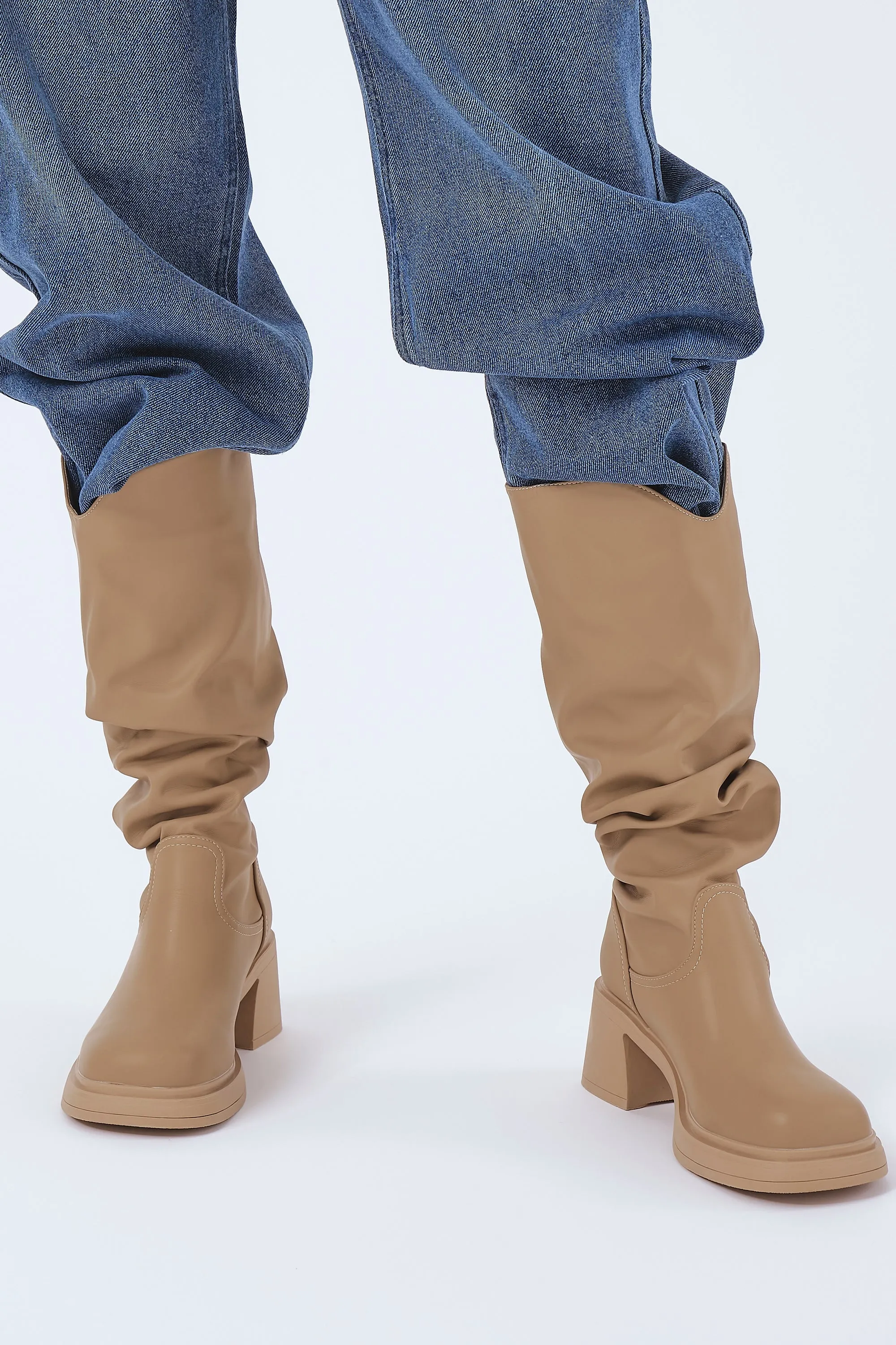 Annie Platform Knee Length Boots sold by storets