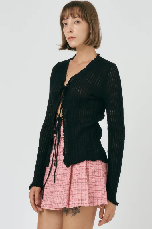 Lucia Ruffled Cardi sold by storets