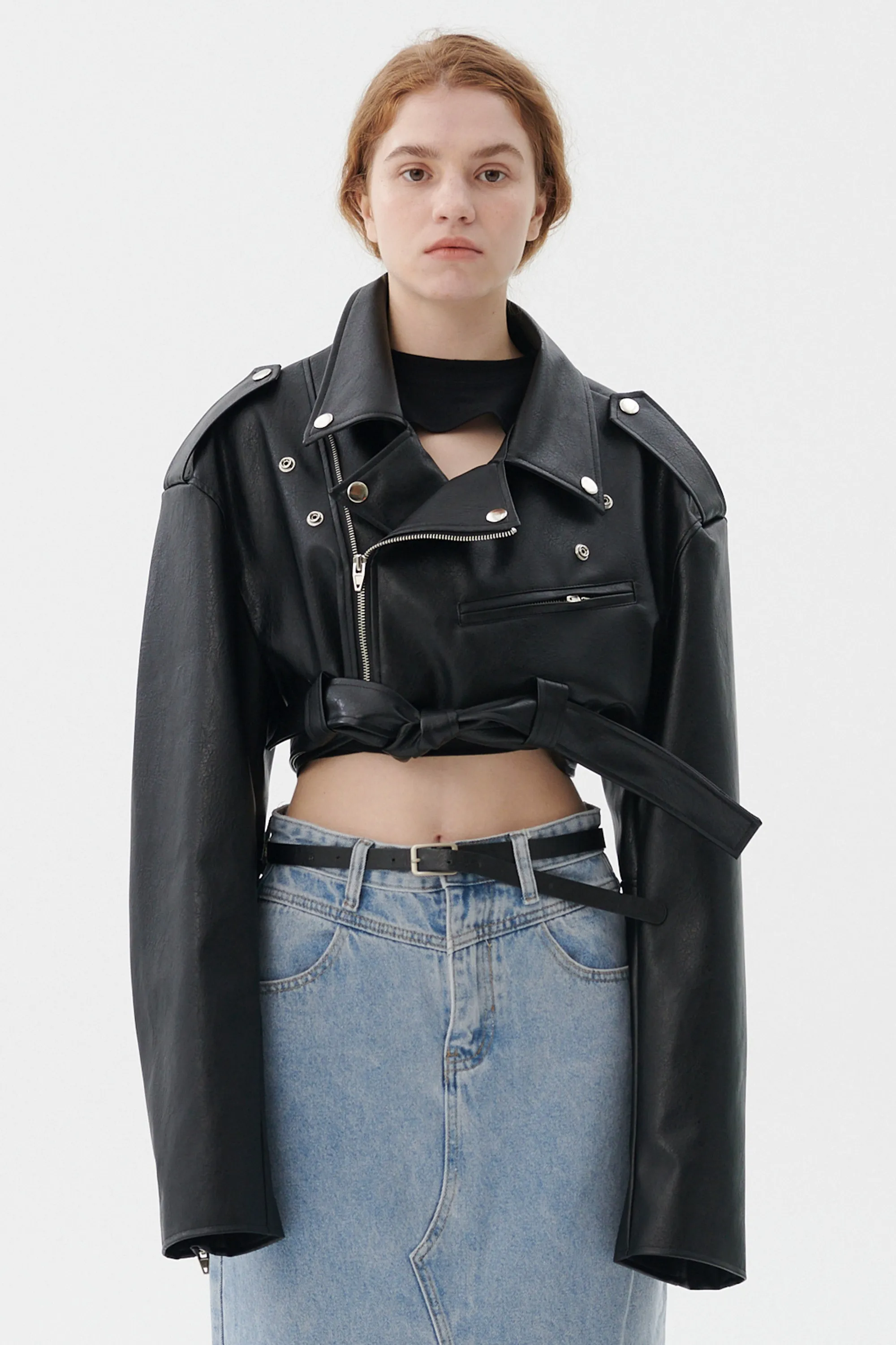 Emma Cropped Rider Jacket sold by storets product image thumbnail 4