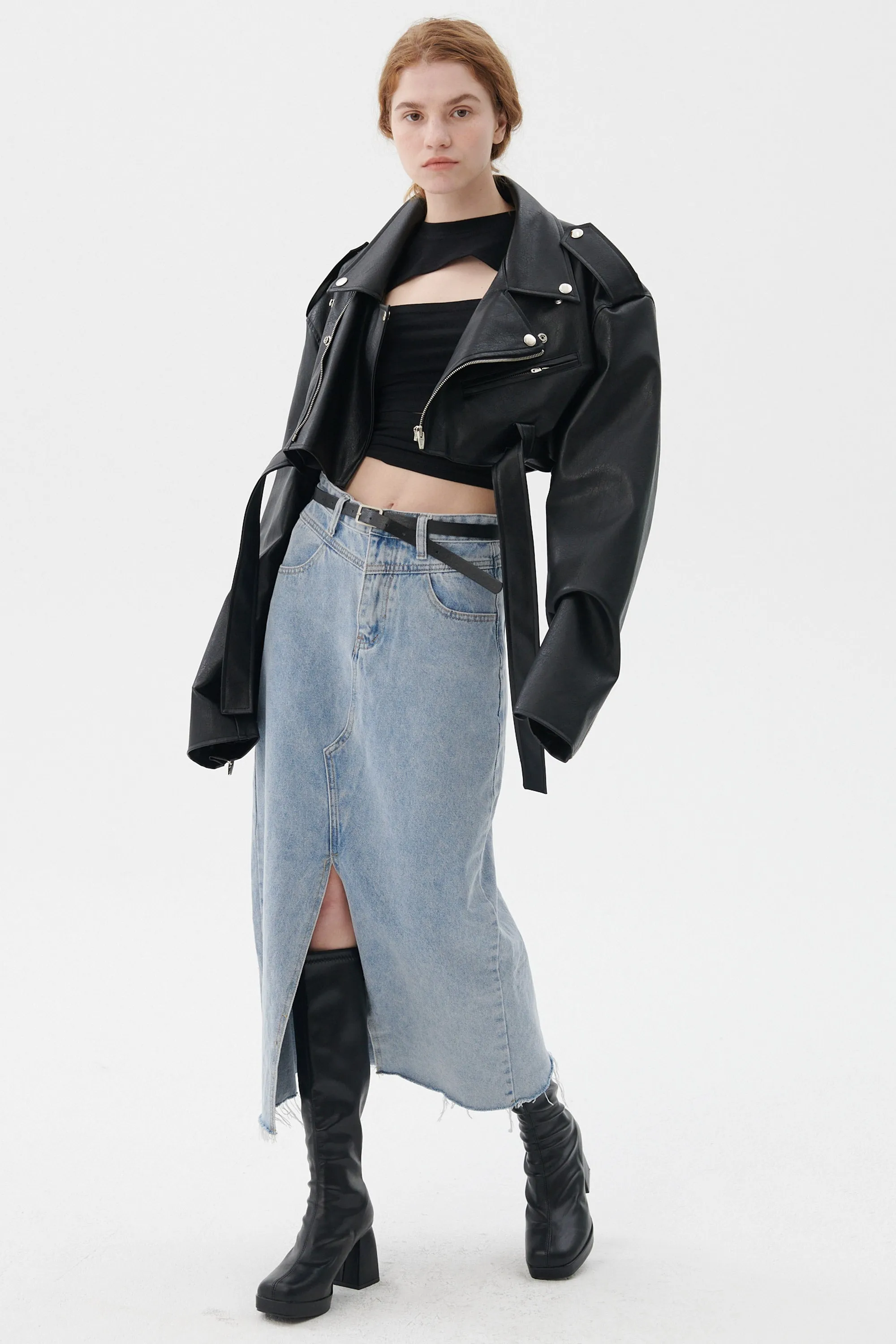 Emma Cropped Rider Jacket sold by storets product image thumbnail 5