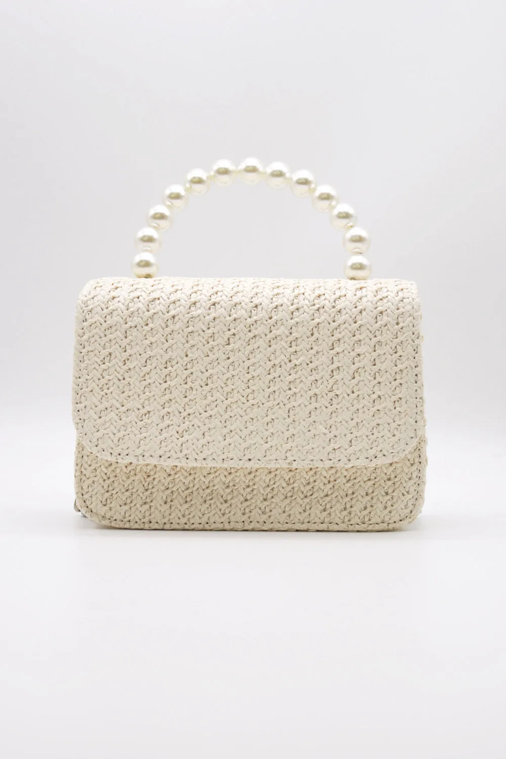 Faux Pearl Handle Straw Bag sold by storets product image thumbnail 3