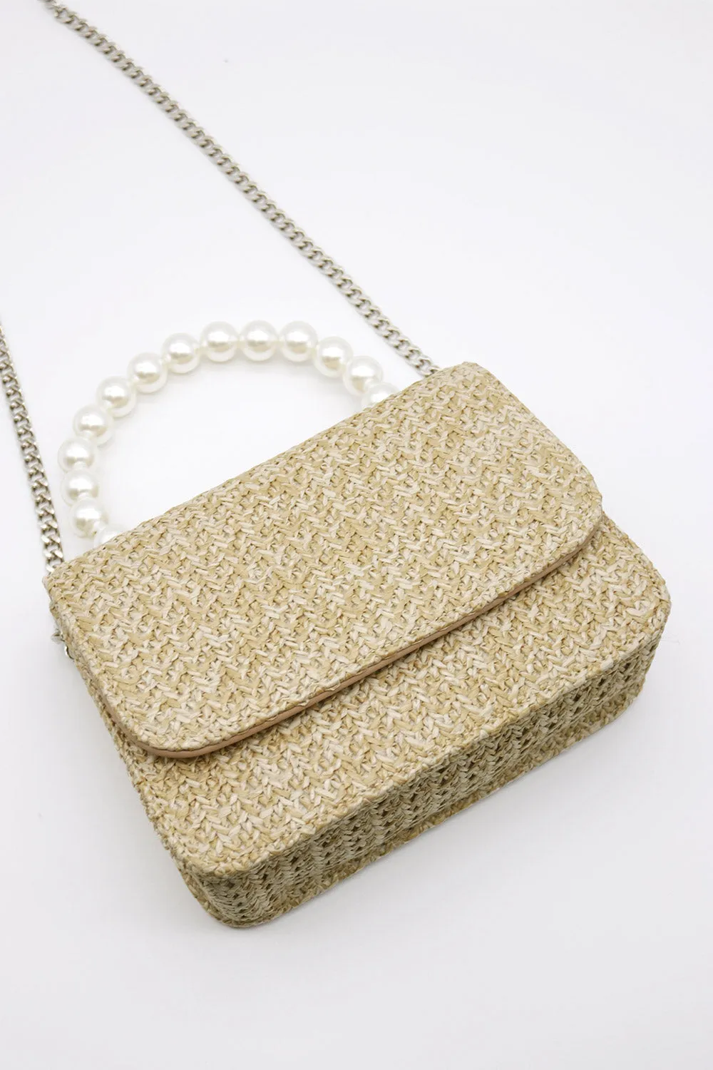 Faux Pearl Handle Straw Bag sold by storets product image thumbnail 5