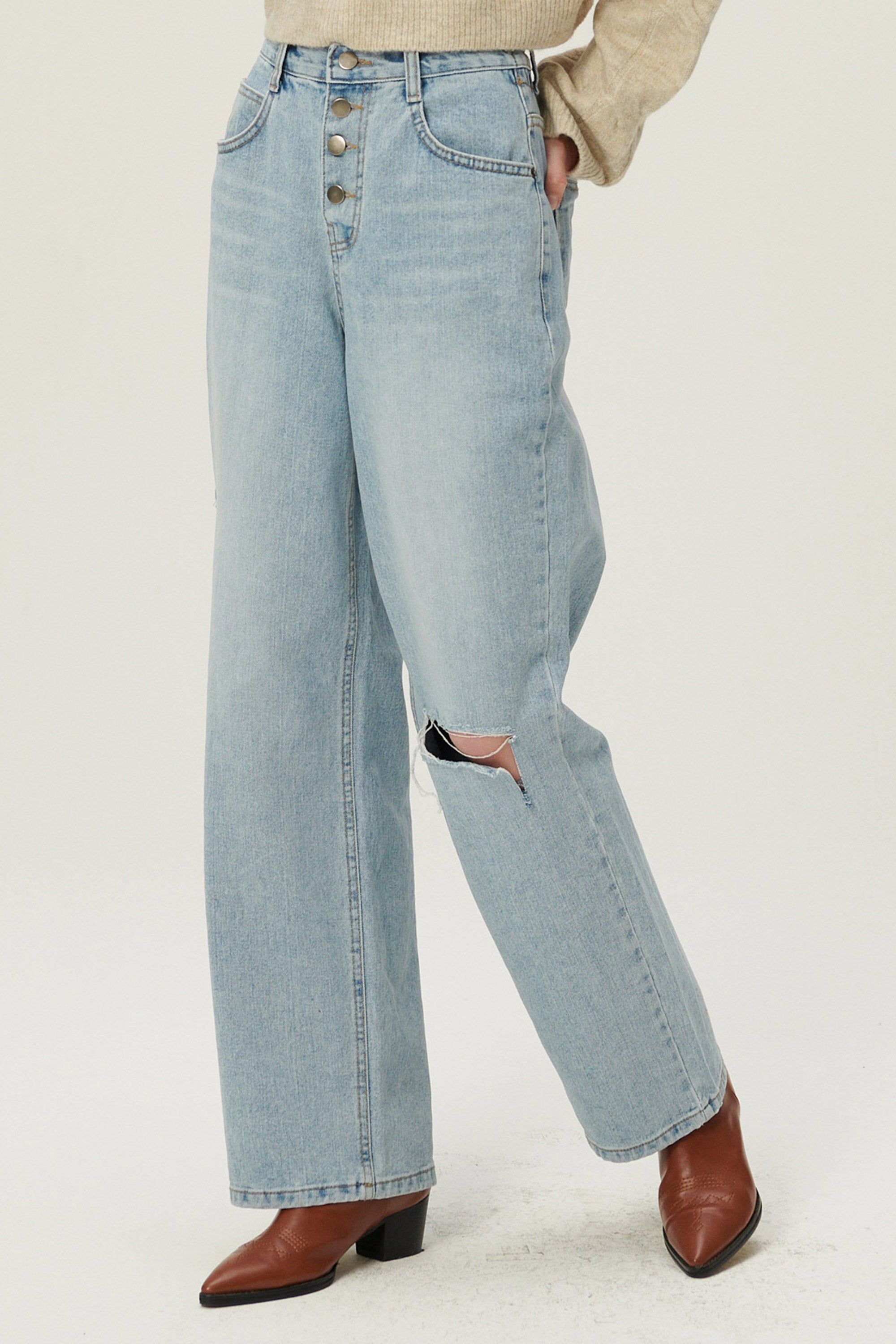 Elo Cutout Button Fly Jeans sold by storets product image thumbnail 2