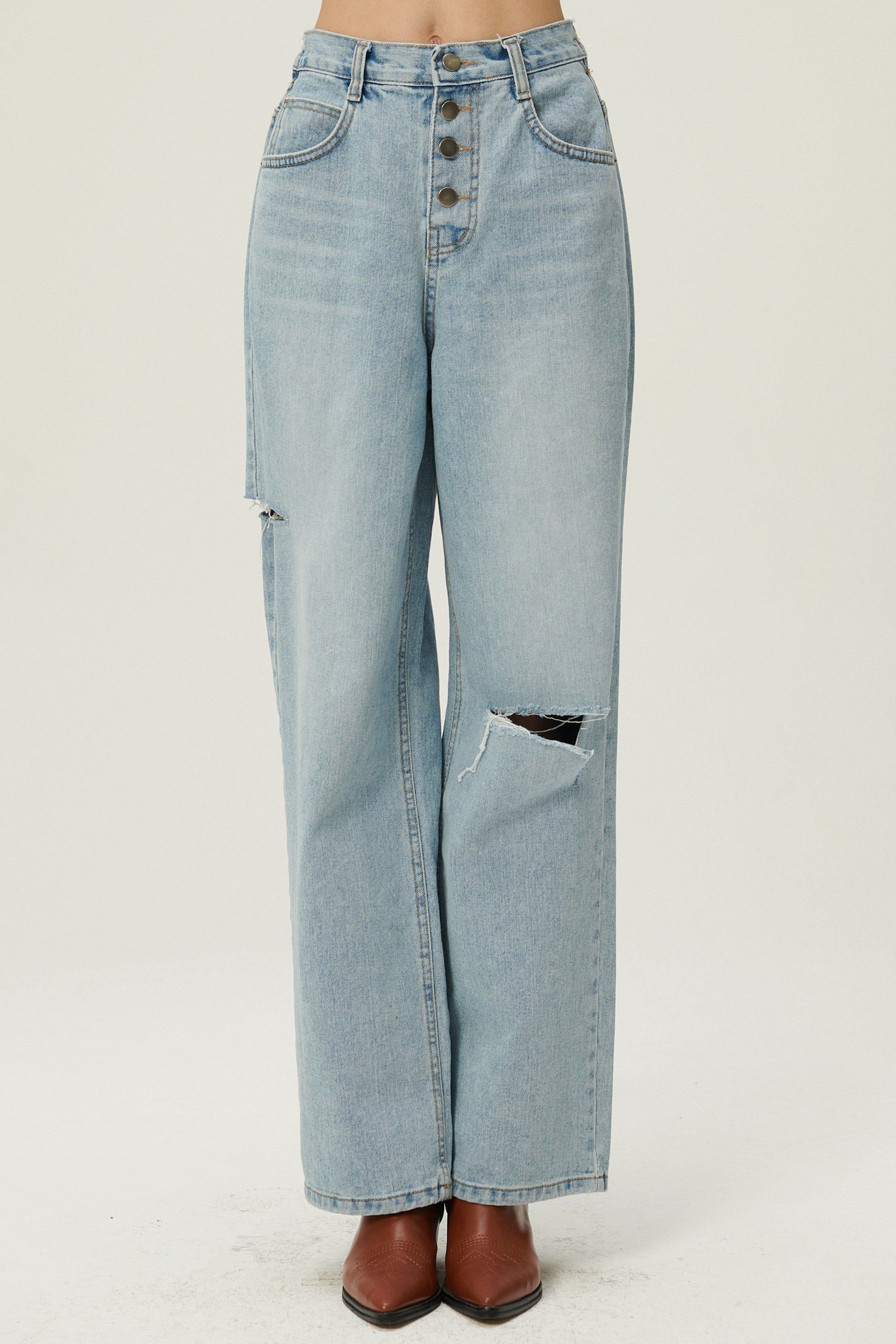 Elo Cutout Button Fly Jeans sold by storets product image thumbnail 6