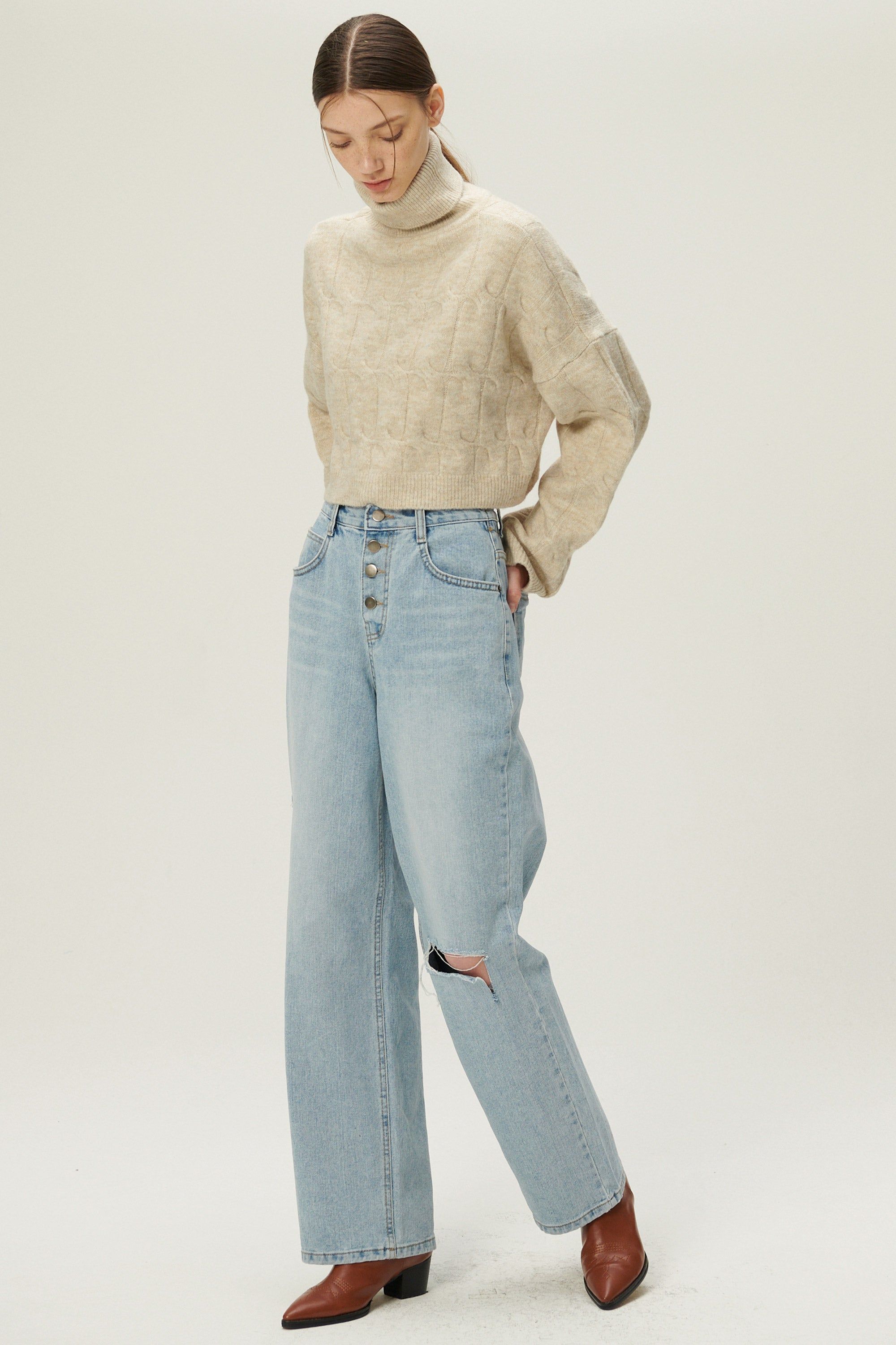 Elo Cutout Button Fly Jeans sold by storets product image thumbnail 4
