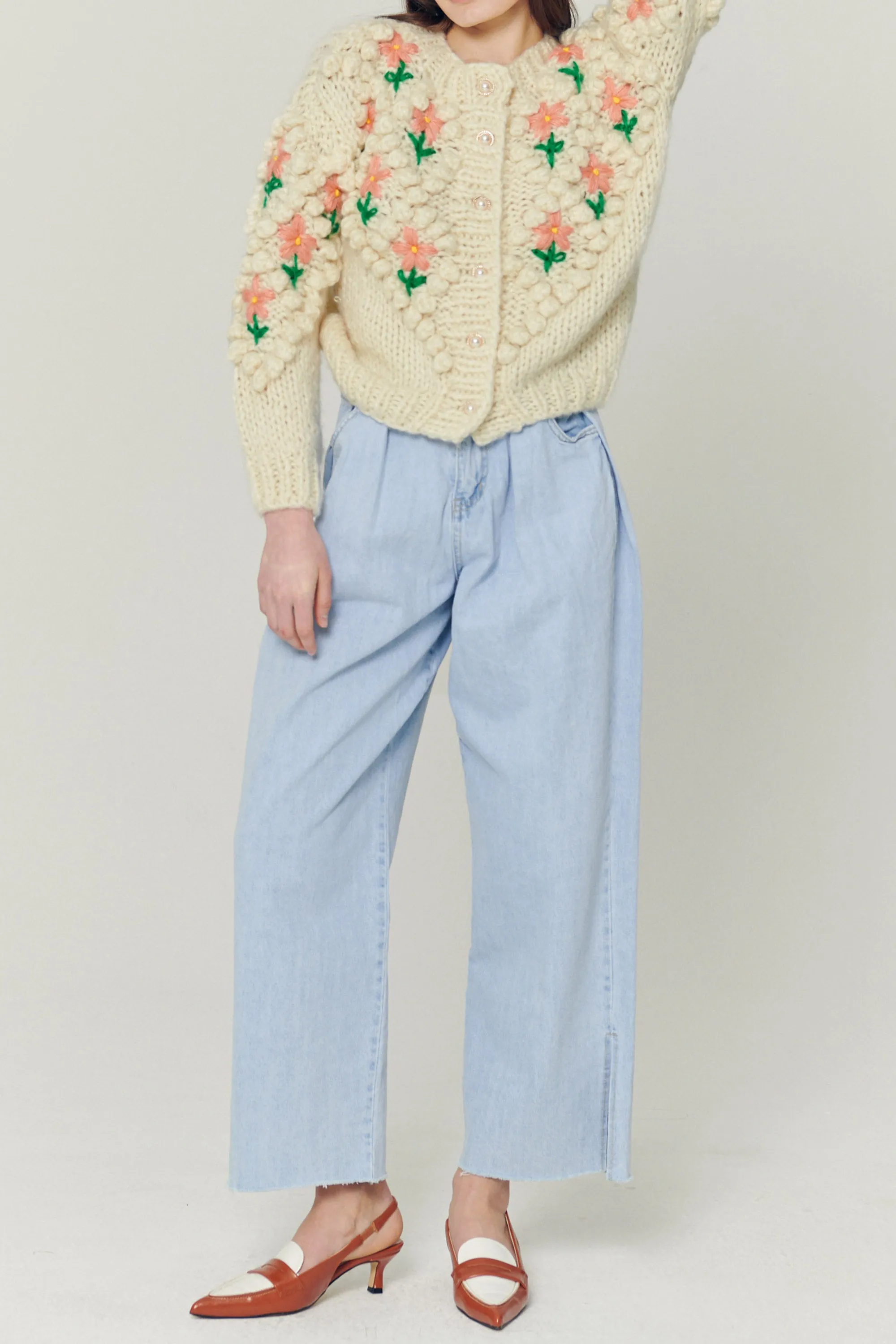 Lily Floral Embroidered Knit Cardigan sold by storets product image thumbnail 5