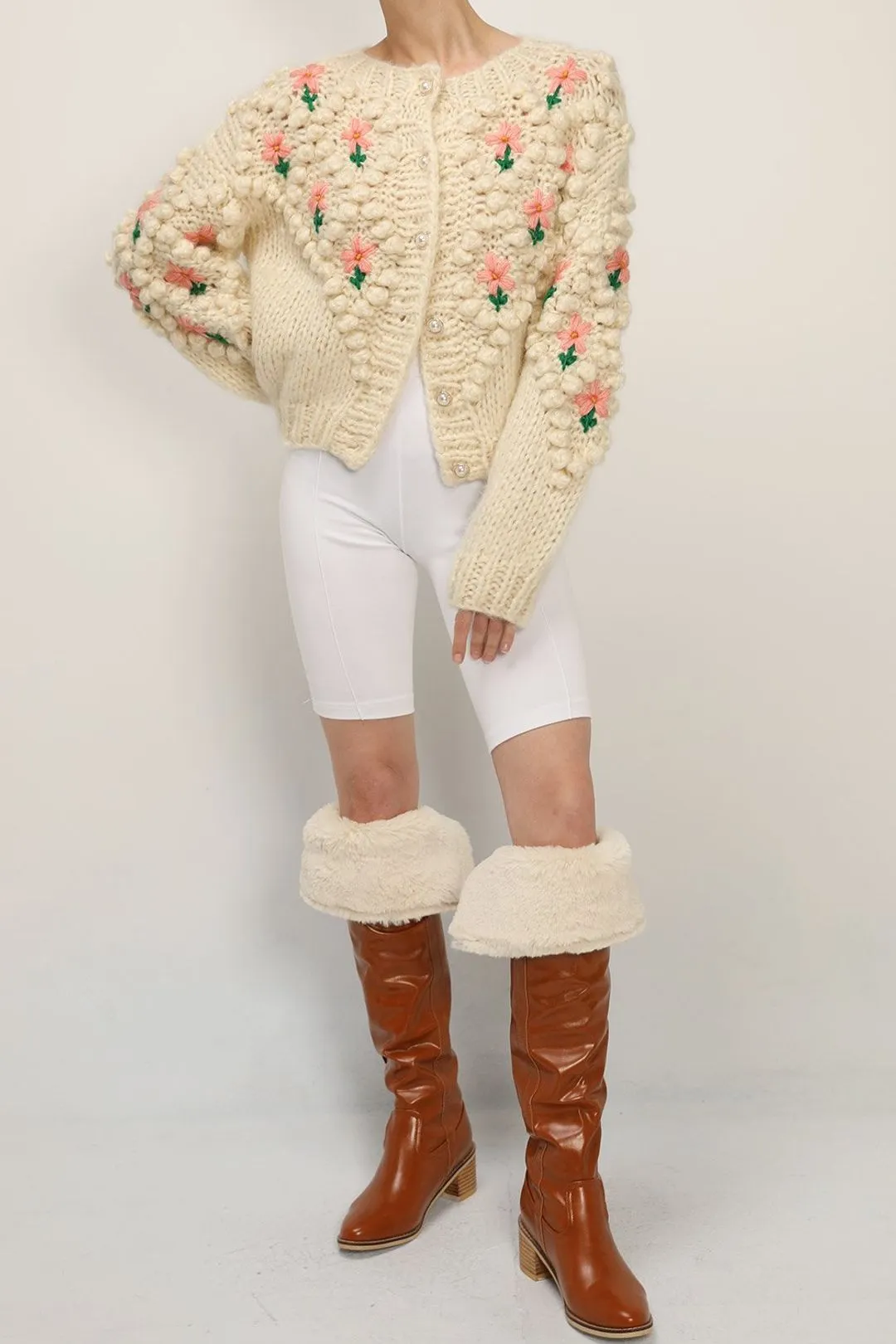 Lily Floral Embroidered Knit Cardigan sold by storets product image thumbnail 2