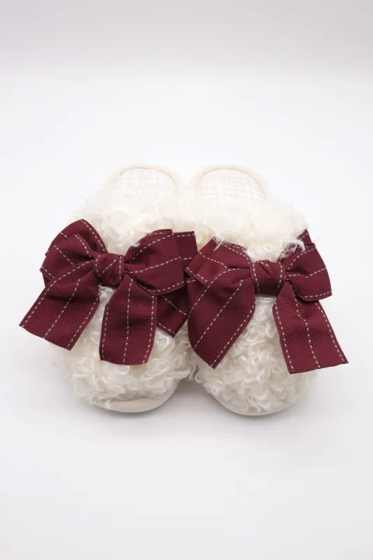 Borg Oversized Bow Slippers sold by storets