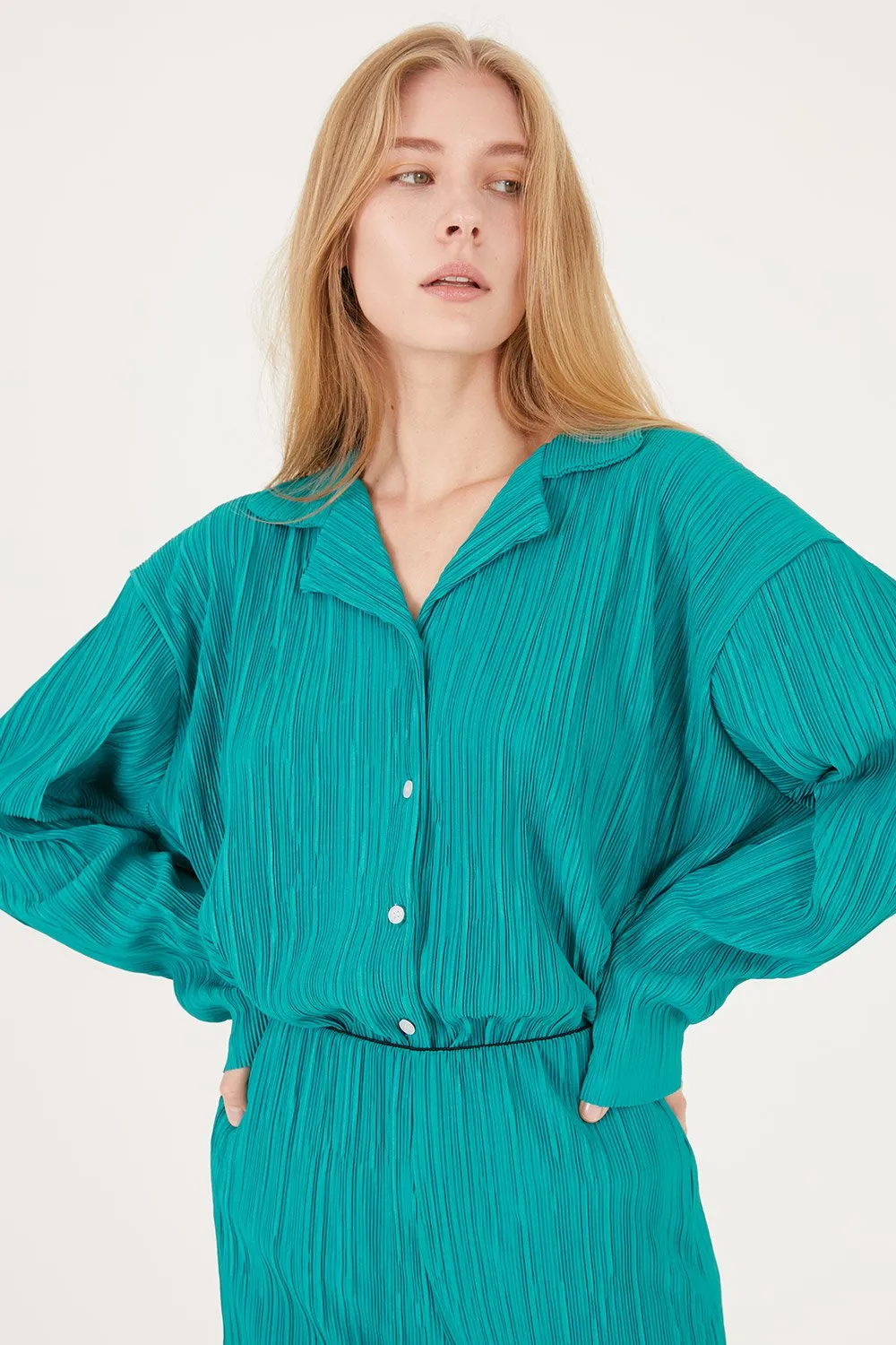 Maria Oversized Plisse Shirt sold by storets product image thumbnail 4