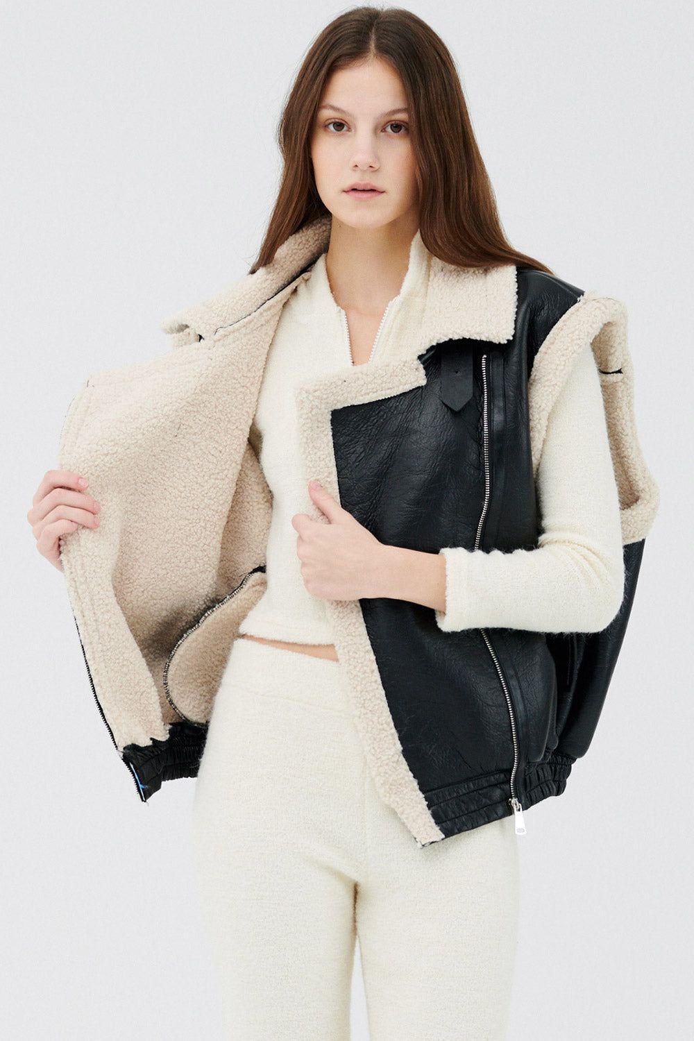 Arya Faux Shearling Vest sold by storets product image thumbnail 2