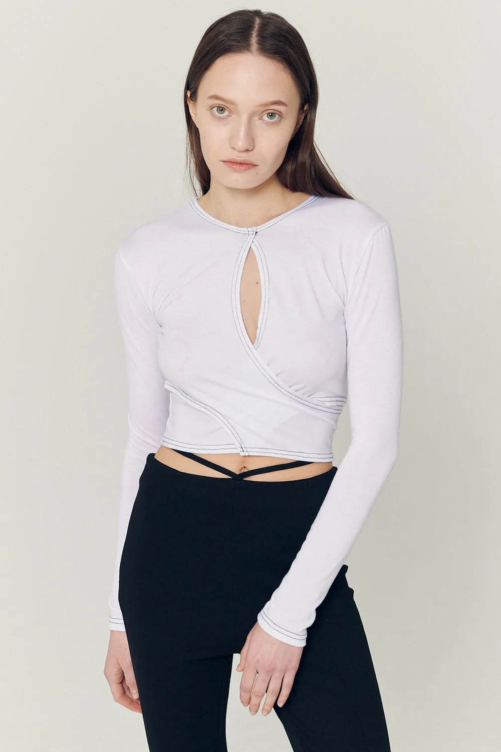 Hazel Hole Wrapped Effect Top sold by storets product image thumbnail 2