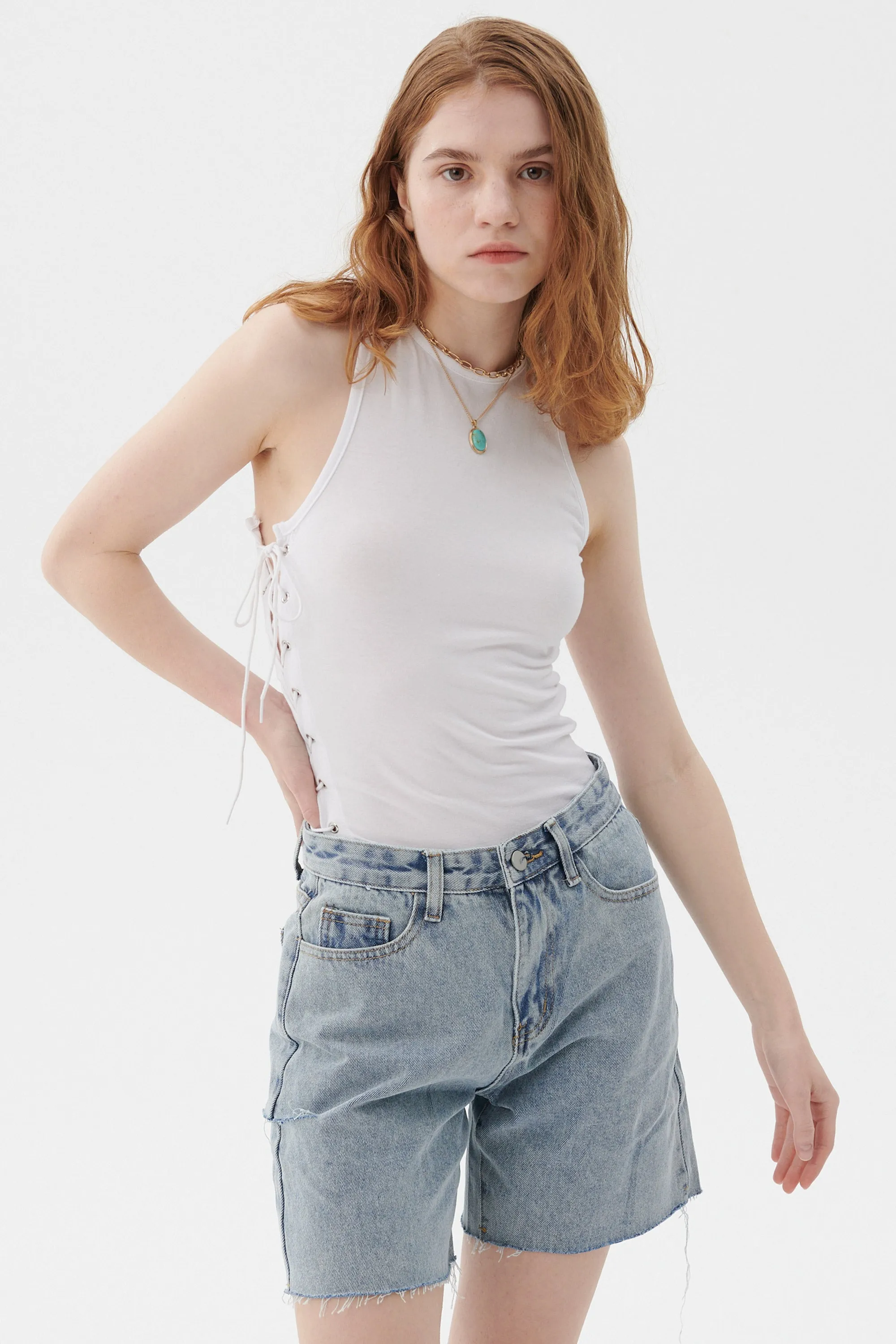 Eli Lace-up Tank Top sold by storets product image thumbnail 3