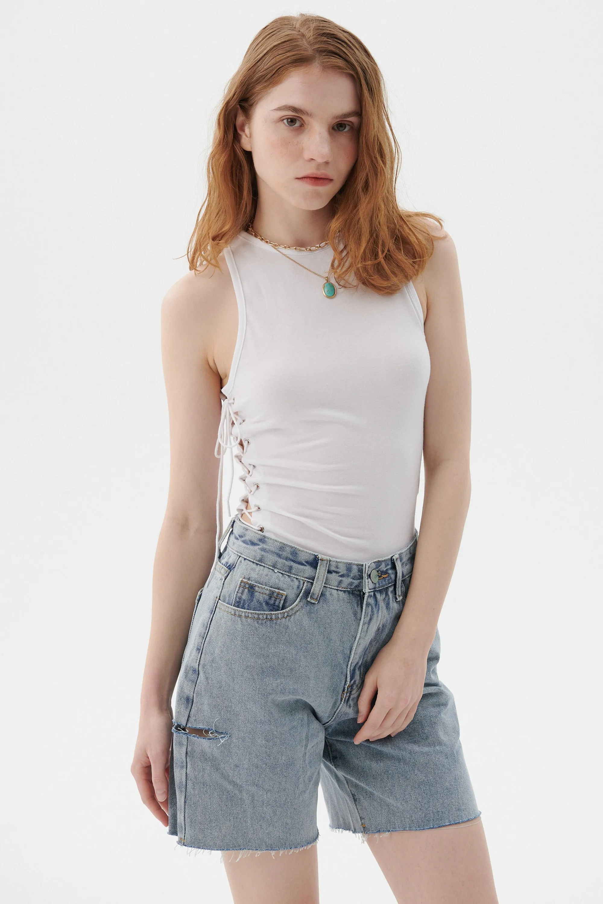 Eli Lace-up Tank Top sold by storets product image thumbnail 2