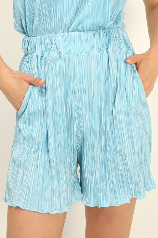Jade Plisse Shorts sold by storets