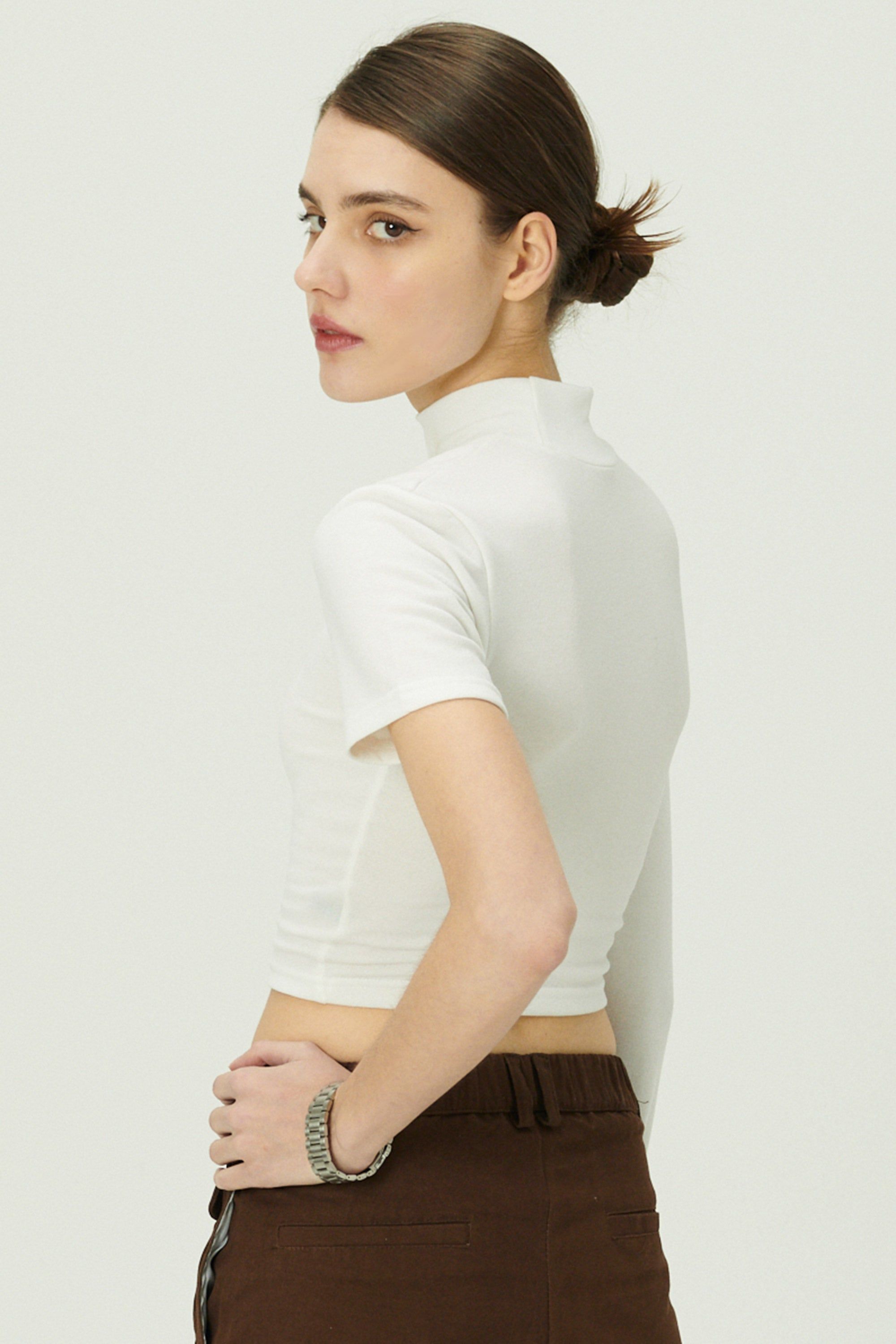 Victoria One Sleeve Crop Top sold by storets product image thumbnail 5