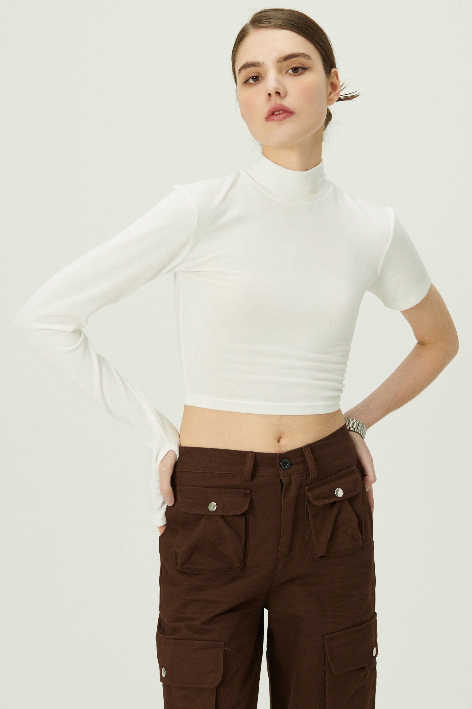 Victoria One Sleeve Crop Top sold by storets