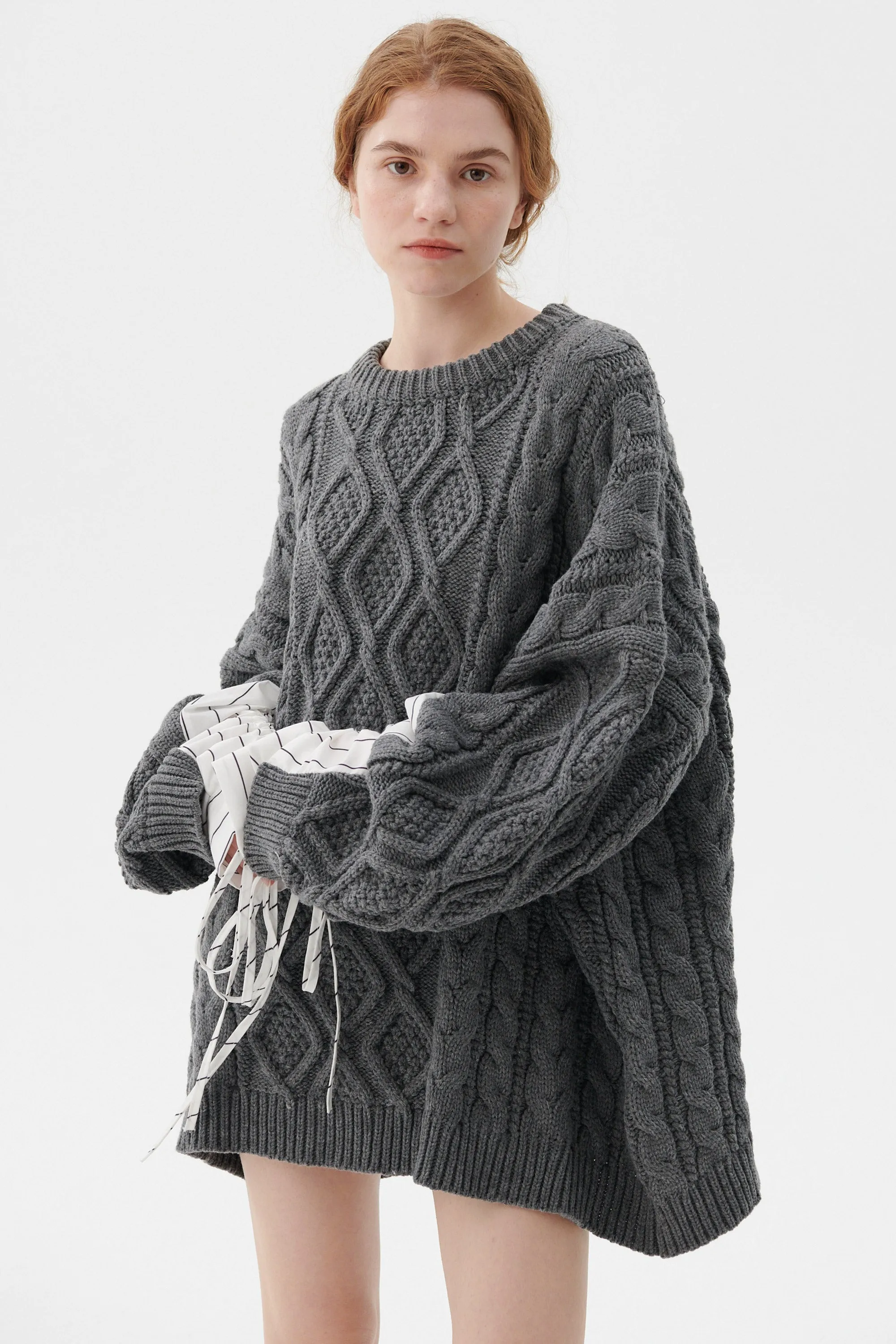 Sadie Shirt Combo Knit Pullover sold by storets