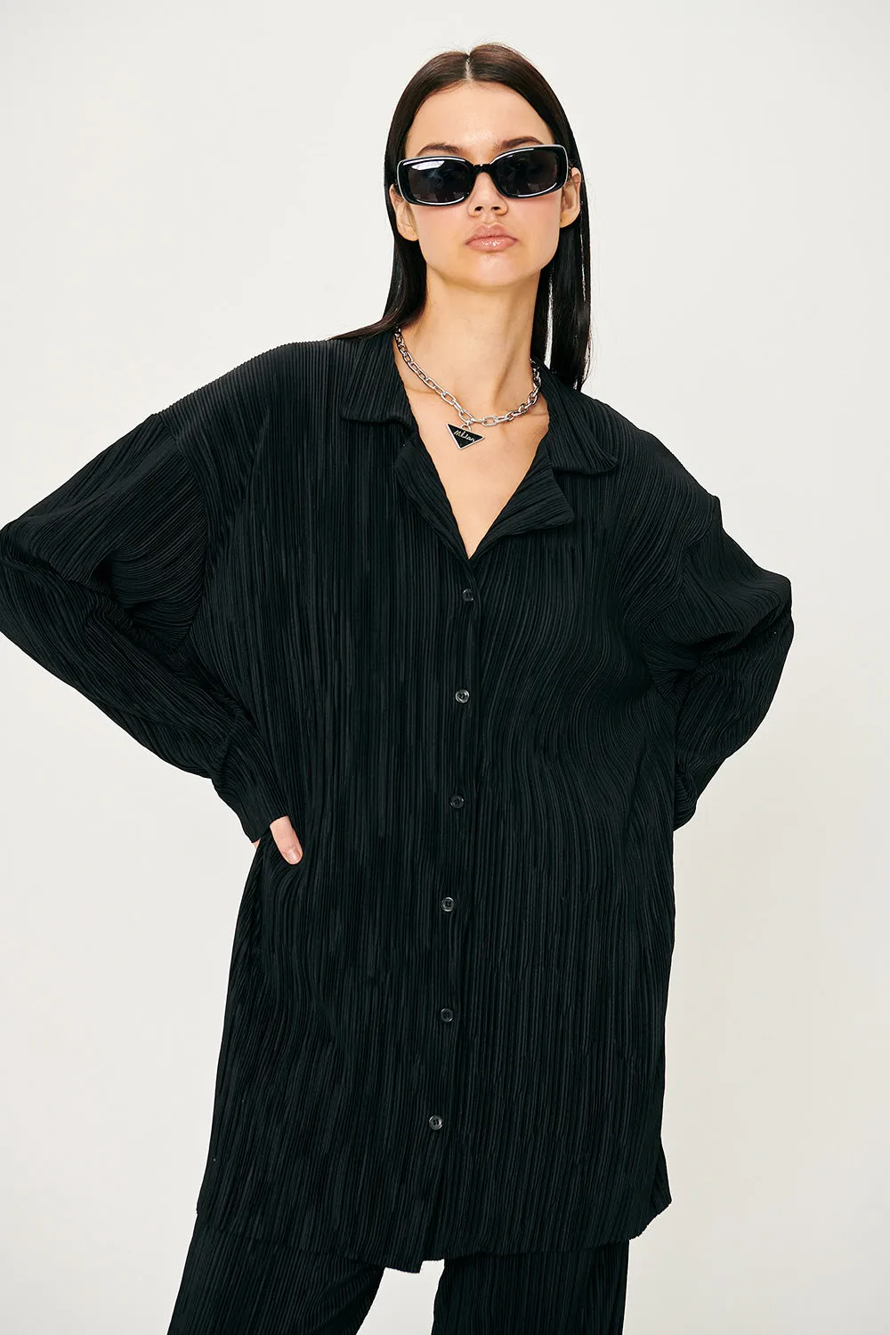 Maria Oversized Plisse Shirt sold by storets product image thumbnail 3