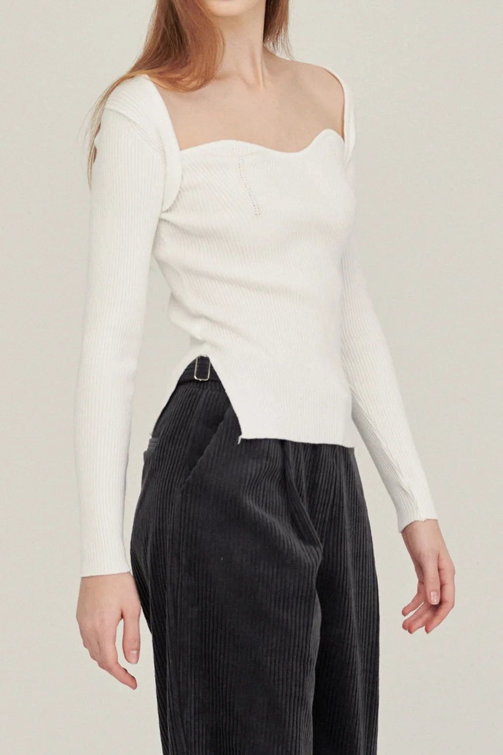 Enid Sweetheart Ribbed Top sold by storets product image thumbnail 5