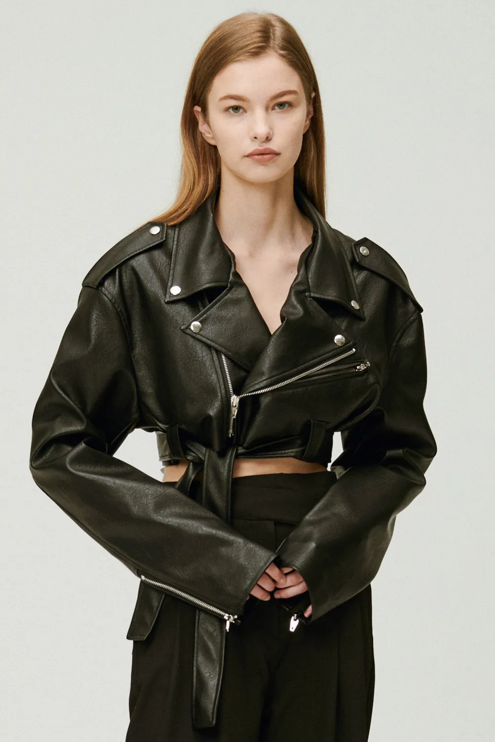 Emma Cropped Rider Jacket sold by storets product image thumbnail 4