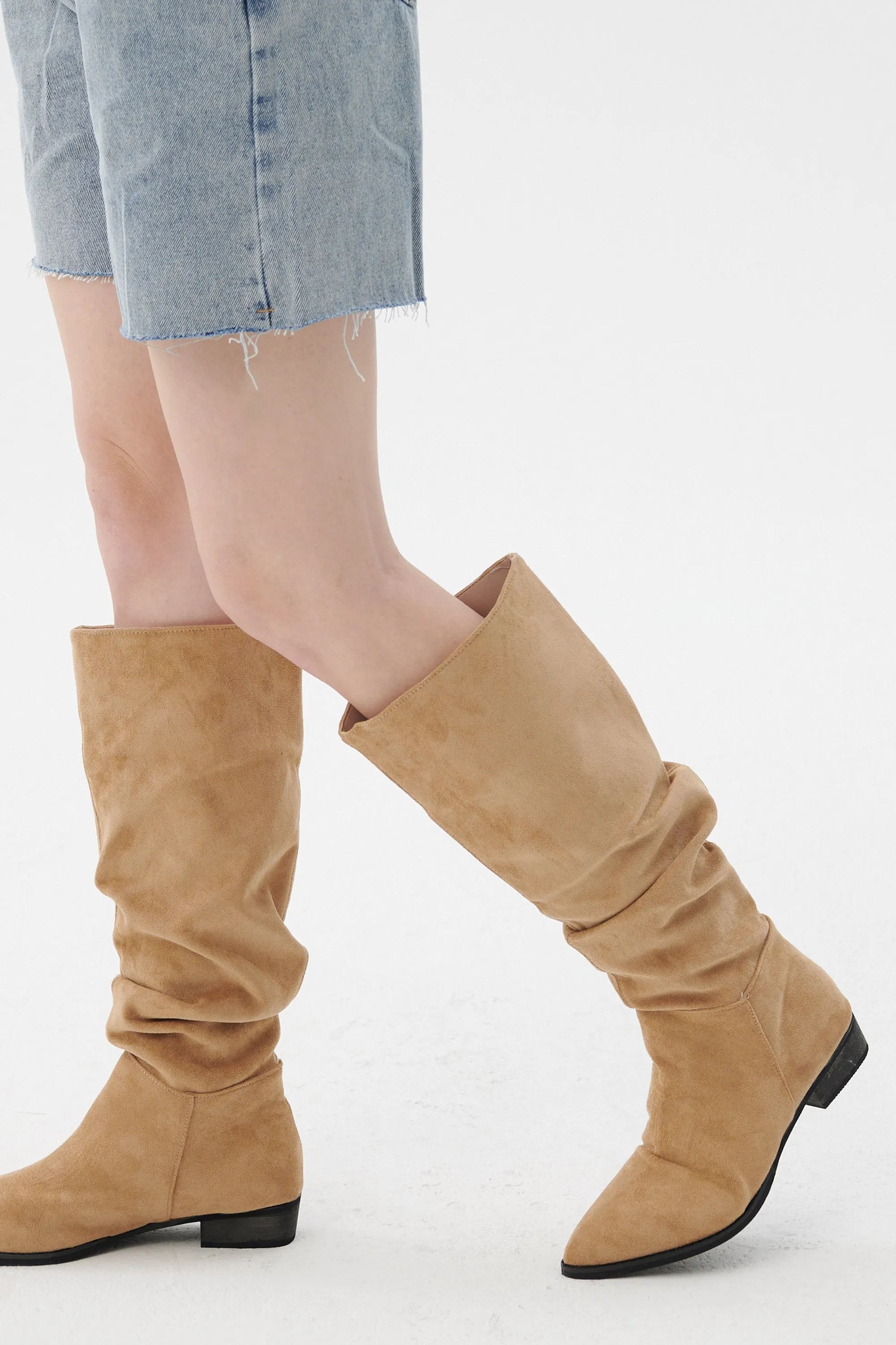 Wide-Leg Ruched Boots sold by storets