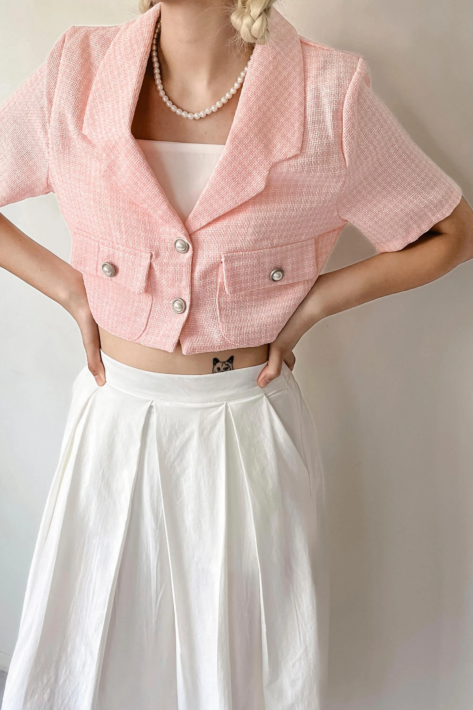 Talia Tweed Crop Jacket sold by storets product image thumbnail 2