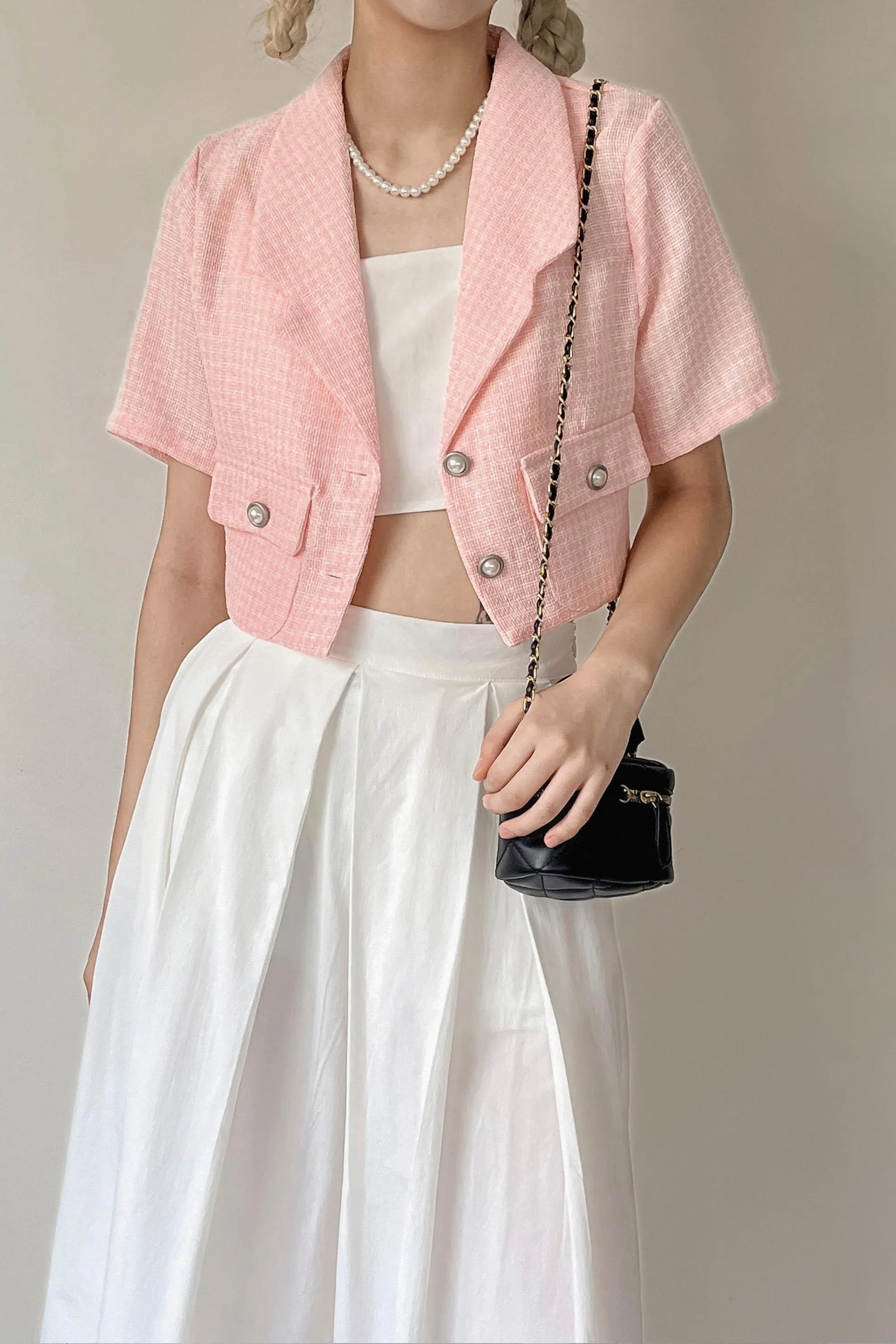 Talia Tweed Crop Jacket sold by storets