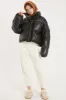 Harlow Faux Leather Puffer Jacket sold by storets