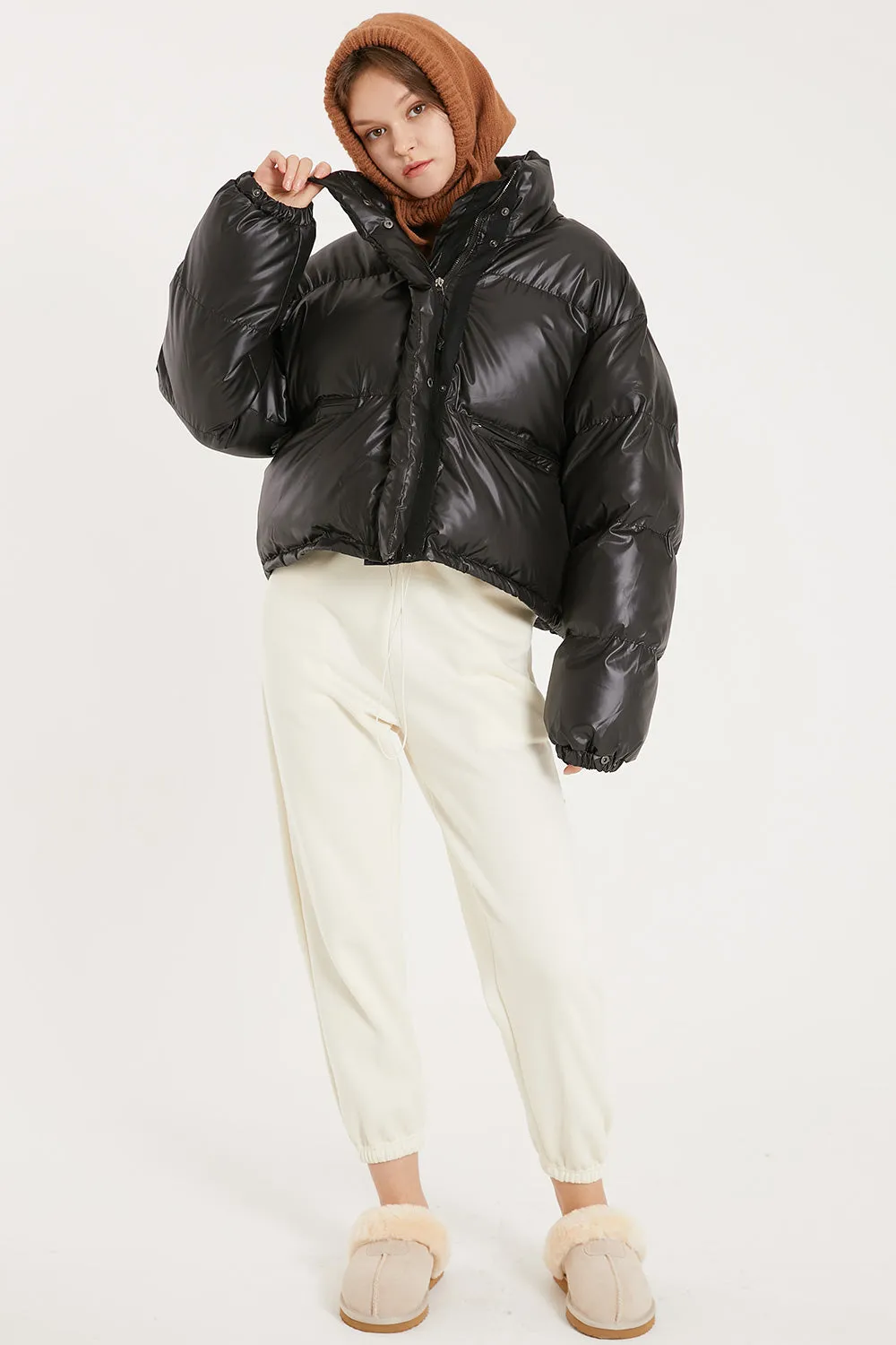 Harlow Faux Leather Puffer Jacket sold by storets product image thumbnail 5