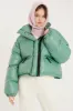 Harlow Faux Leather Puffer Jacket sold by storets