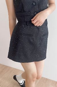 Mia Striped Mini Skirt sold by storets