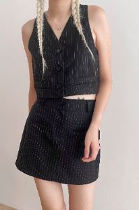Mia Striped Mini Skirt sold by storets